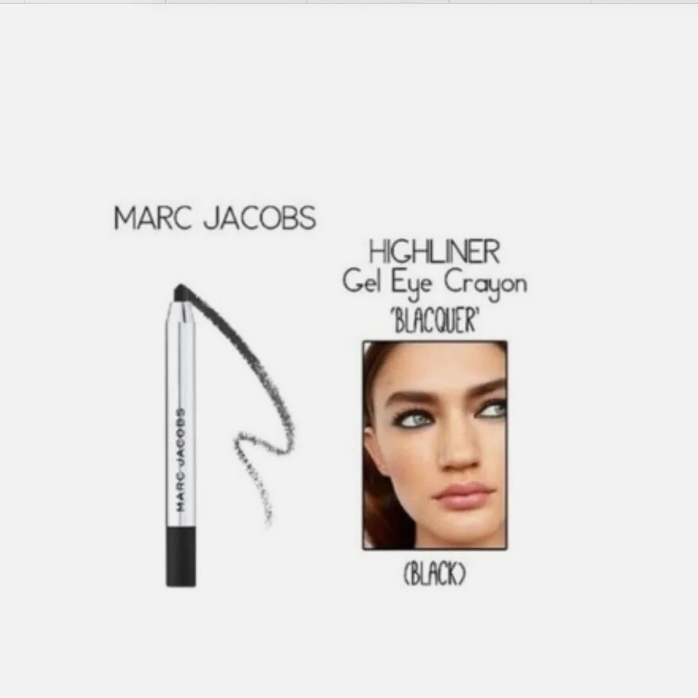 Marc Jacobs Highliner Eyeliner Matte Gel Eye Crayon Black Blacquer 42 Mini Pouch